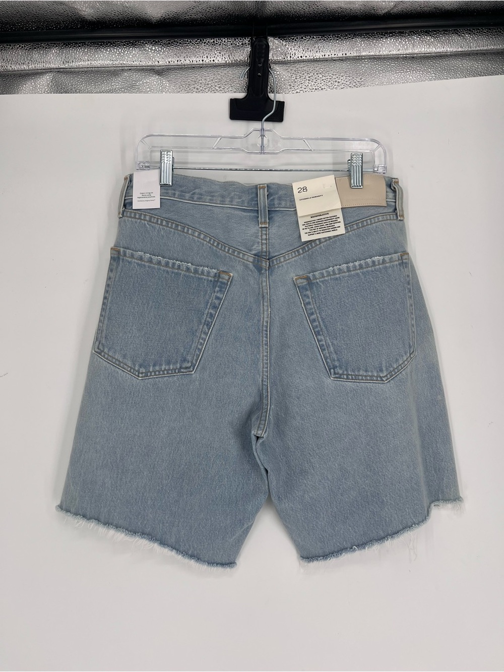 Citizens of Humanity Ayla Long Light Wash Distressed Denim Jean Shorts 28 NWT - Picture 7 of 10